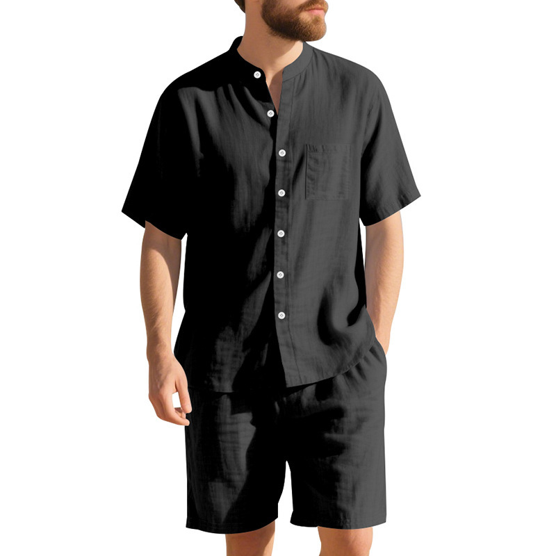 여름 남성 린넨 루즈핏 수트 비치 반팔 셔츠 반바지 세 - Linen Shirt Breathable 리뷰 및 가격