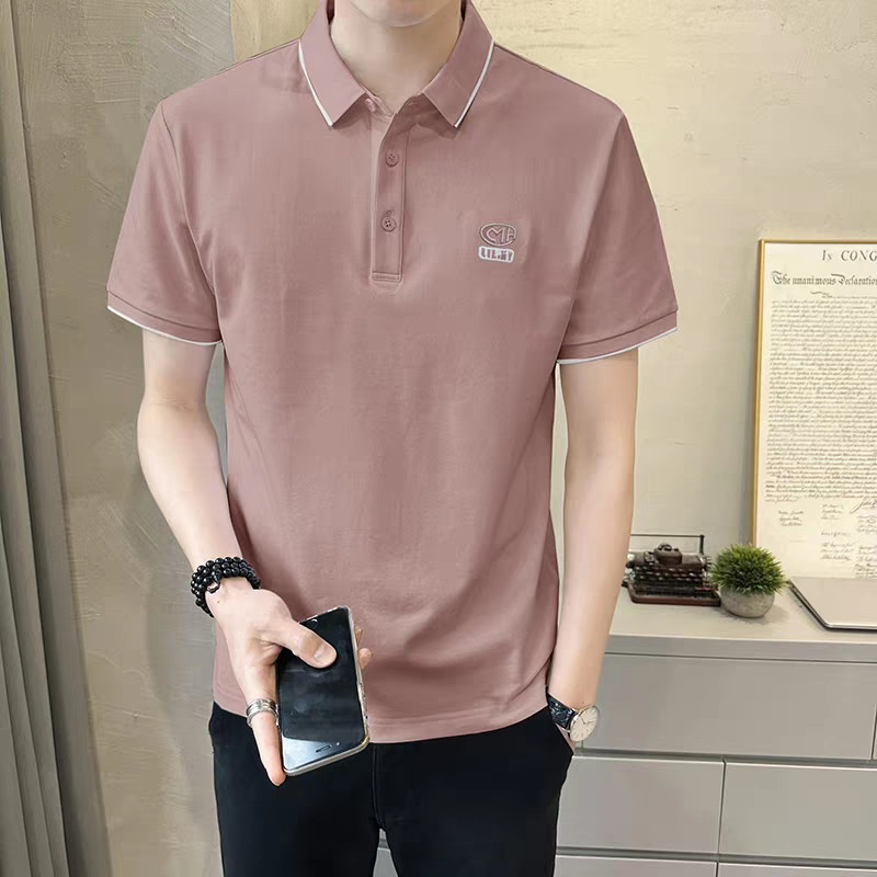 새로운 남성용 폴로 셔츠 여름 반팔 칼라 티셔츠 트렌디 - Polo Shirt Pique 리뷰 및 가격