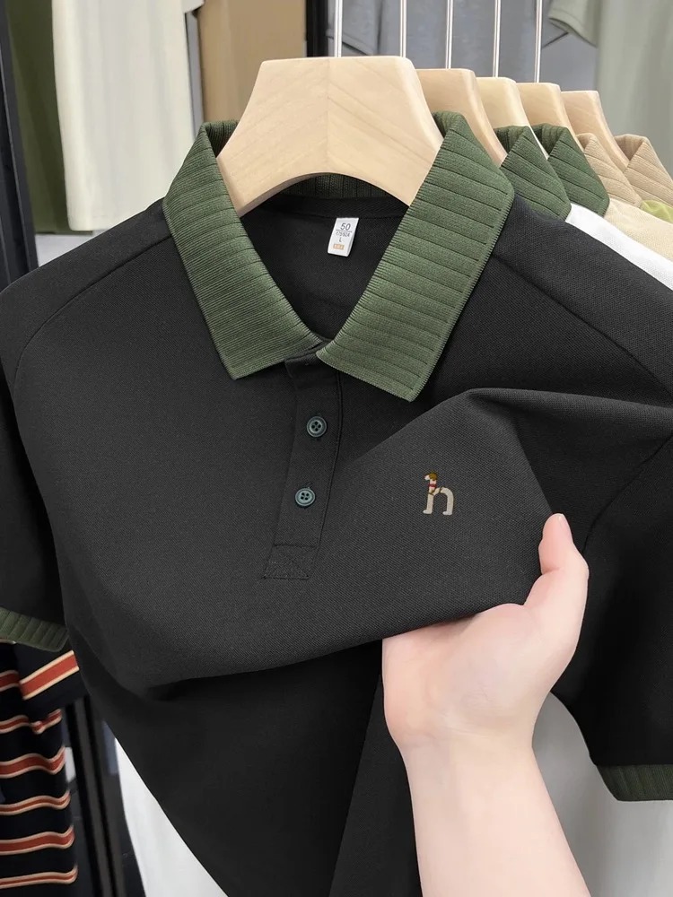 럭셔리 브랜드 남성 반팔 폴로 셔츠 여름 패션 히트 오 - Polo Shirt Pique 리뷰 및 가격