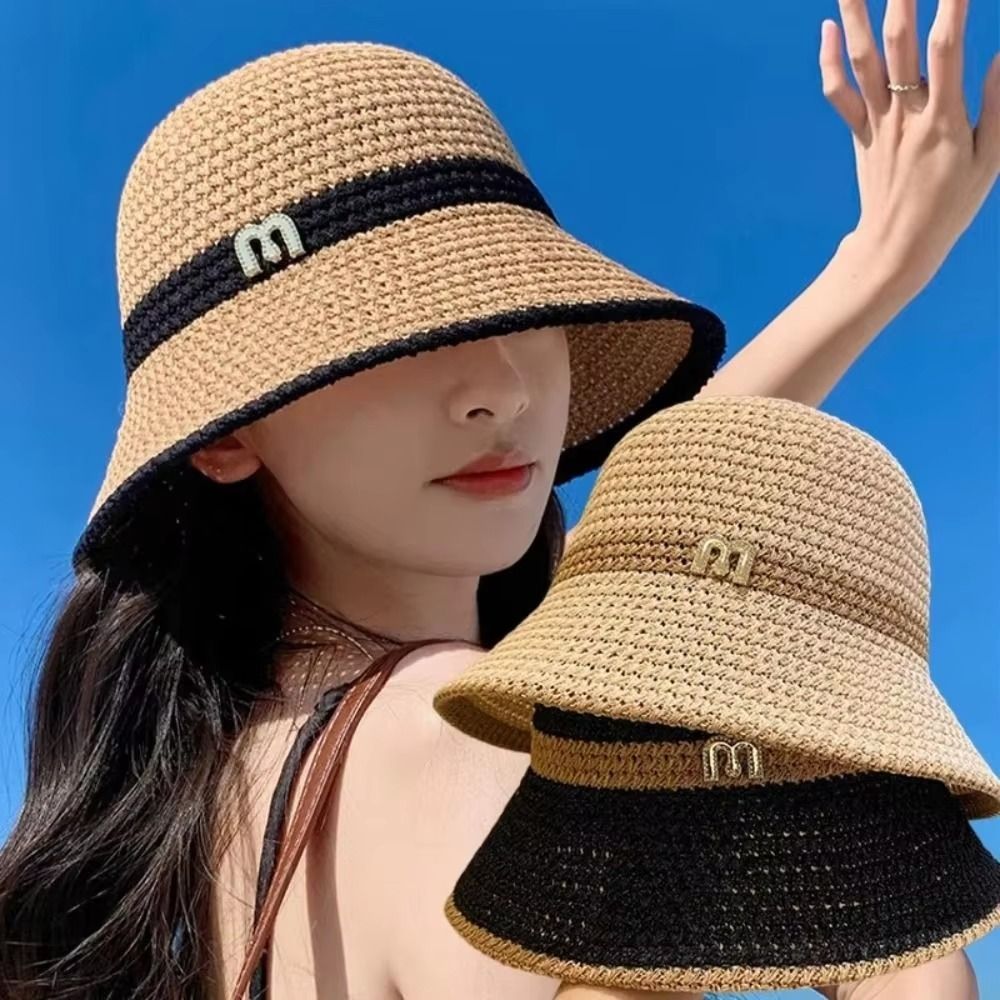 패션 우아한 활 어부 모자 자외선 차단 접이식 여자 태 - Bucket Hat Straw 리뷰 및 가격