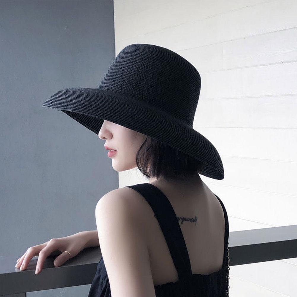여성용 프렌치 햅번 스타일 와이드 챙 빨대 모자, 수제 - Bucket Hat Straw 리뷰 및 가격